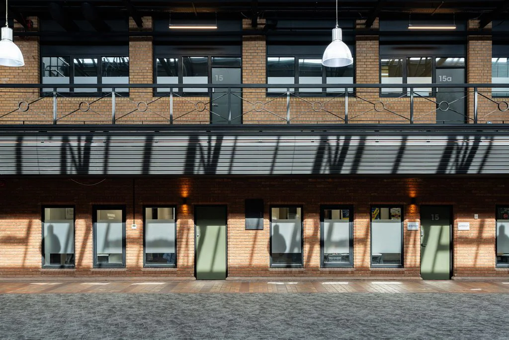 Office building facade with balconies